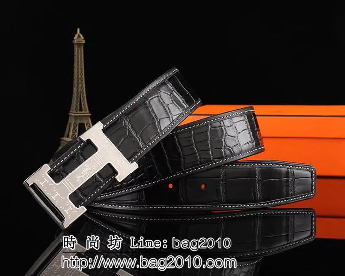 愛馬仕HERMES 海外代購最熱系列 牛皮肚皮紋 高端男士皮帶 HHG1669